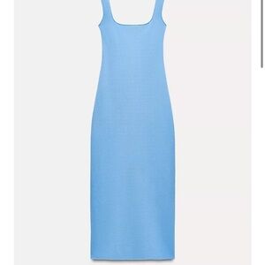 Zara Elegant Blue Sleeveless Dress